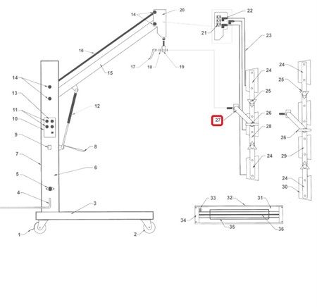 Overhead Cassette Support Arm 3KW/4KW